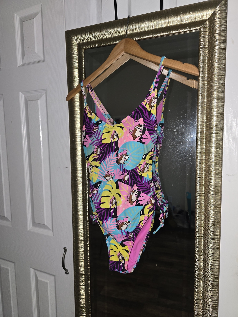 Kids One-Piece Bucee's Swimsuit in Bright Tropical Print - Pink, Purple, Teal